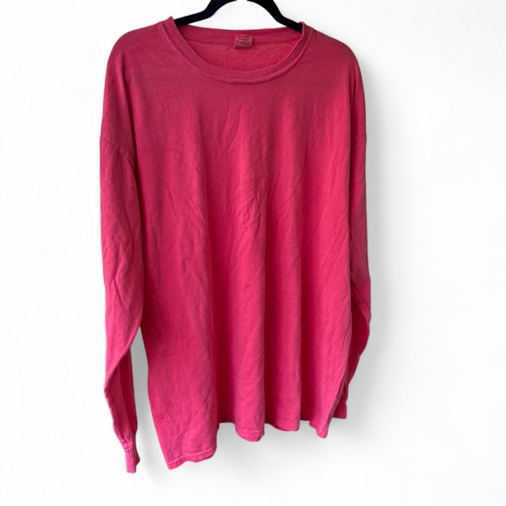 Blue (brand) Florescent Pink washed cotton long sleeve T-shirt in extra large